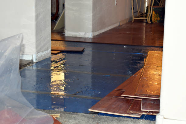 Professional Water Damage Restoration technician working in Highland, CA